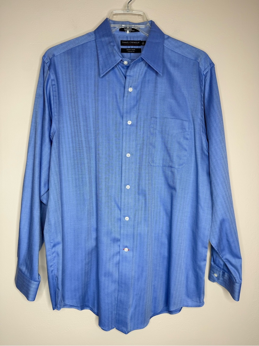 Daniel Cremieux Denis Cornflower Blue Long-Sleeve Dress Shirt Size 17 35